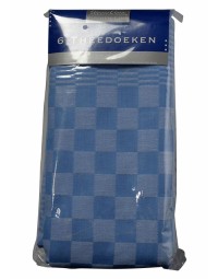Theedoek felicia katoen blauw/wit 65x65cm 6 stuks