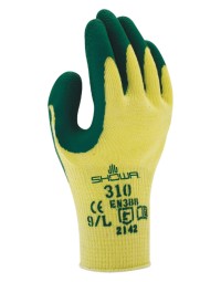 Handschoen showa 310 grip latex s groen/geel