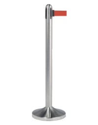 Afzetpaal securit rvs met rolband 210cm rood