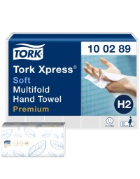 Handdoek tork xpress h2 multifold premium 2-laags wit 100289