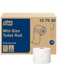 Toiletpapier tork mid-size t6 premium 2-laags 100m wit 127530