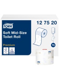 Toiletpapier tork mid-size t6 premium 2-laags 90m wit 127520