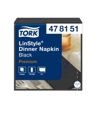 Dinnerservetten tork premium linstyle® 1/8 gevouwen 50st zwart 478151