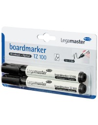 Viltstift legamaster tz 100 whiteboard rond 1.5-3mm zwart blister à 2 stuks