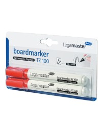 Viltstift legamaster tz 100 whiteboard rond 1.5-3mm rood blister à 2 stuks