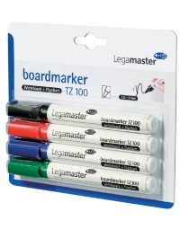 Viltstift legamaster tz 100 whiteboard rond 1.5-3mm assorti blister à 4 stuks
