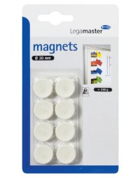 Magneet legamaster 20mm 250gr wit 8stuks