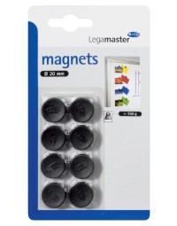 Magneet legamaster 20mm 250gr zwart 8stuks