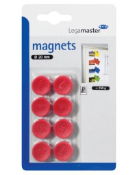 Magneet legamaster 20mm 250gr rood 8stuks