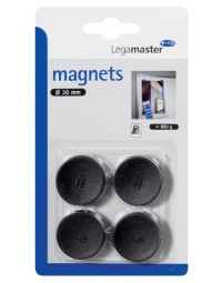Magneet legamaster 30mm 850gr zwart 4stuks