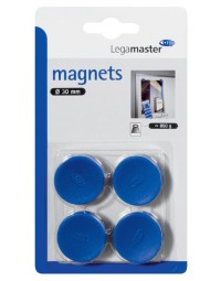 Magneet legamaster 30mm 850gr blauw 4stuks