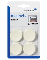 Magneet legamaster 35mm 1000gr wit 4stuks