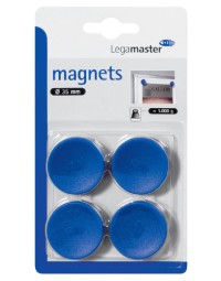 Magneet legamaster 35mm 1000gr blauw 4stuks