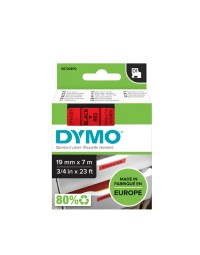 Labeltape dymo labelmanager d1 polyester 19mm zwart op rood