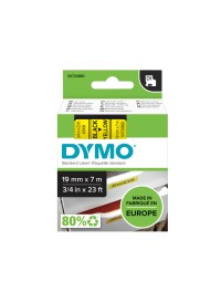 Labeltape dymo labelmanager d1 polyester 19mm zwart op geel
