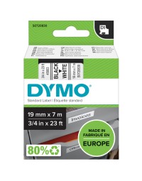 Labeltape dymo d1 45803 720830 19mmx7m polyester zwart op wit