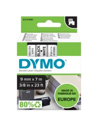 Labeltape dymo 40913 d1 720680 9mmx7m wit op zwart