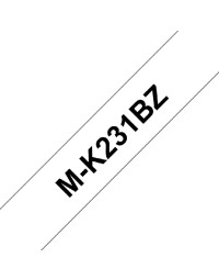 Labeltape brother p-touch m-k231 12mm zwart op wit