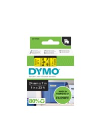 Labeltape dymo labelmanager d1 polyester 24mm zwart op geel