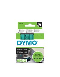 Labeltape dymo 40919 d1 720740 9mmx7m zwart op groen