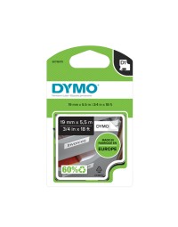 Labeltape dymo d1 16956 718070 19mmx5.5m polyester zwart op wit