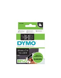 Labeltape dymo 53721 d1 721010 24mmx7m wit op zwart