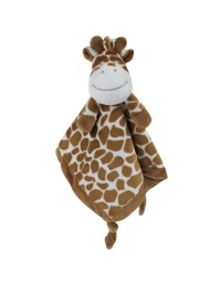 Petit Villain Krel knuffeldoek - giraffe - lekker zacht - kraam cadeau - in crème en bruin