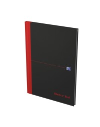 Notitieboek oxford black n' red a4 96vel ruit 5mm 