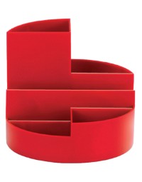 Pennenkoker maul roundbox 7 vakken Ø14x12.5cm rood 