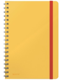 Notitieboek leitz cosy b5 160blz 100gr spiraal lijn geel 