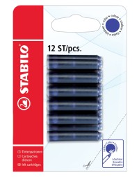 Inktpatroon stabilo blauw blister à 12 stuks 