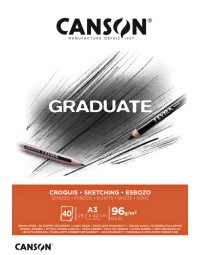 Schetsboek canson graduate croquis a3 96gr 40vel 