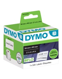 Etiket dymo labelwriter naamkaart 54x101mm 1 rol á 220 stuks wit 