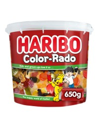 Haribo color-rado wine gum + engelse drop 650gram 