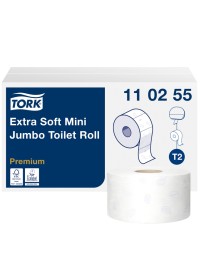 Toiletpapier tork mini jumbo t2 premium 3-laags 12x120mtr wit 110255 
