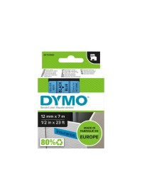 Labeltape dymo labelmanager d1 polyester 12mm zwart op blauw 