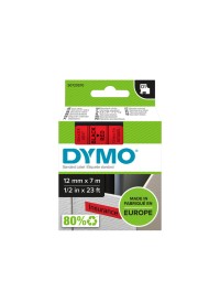 Labeltape dymo labelmanager d1 polyester 12mm zwart op rood 