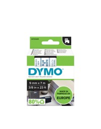 Labeltape dymo d1 40914 720690 9mmx7m polyester blauw op wit 