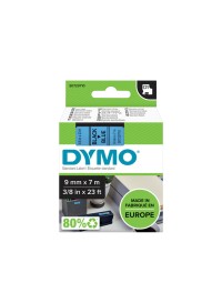 Labeltape dymo d1 40916 720710 9mmx7m polyester zwart op blauw 